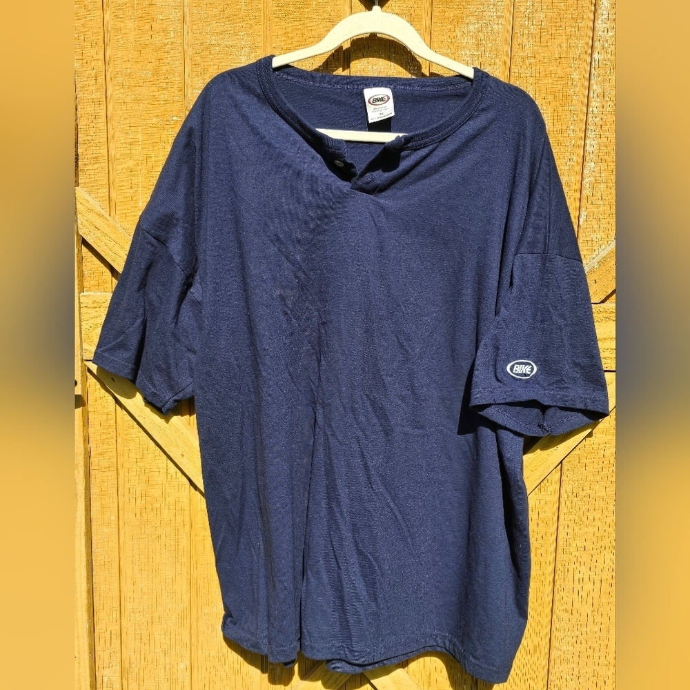 Vintage BIKE Athletic Short Sleeve Tee Shirt Navy Blue 3X